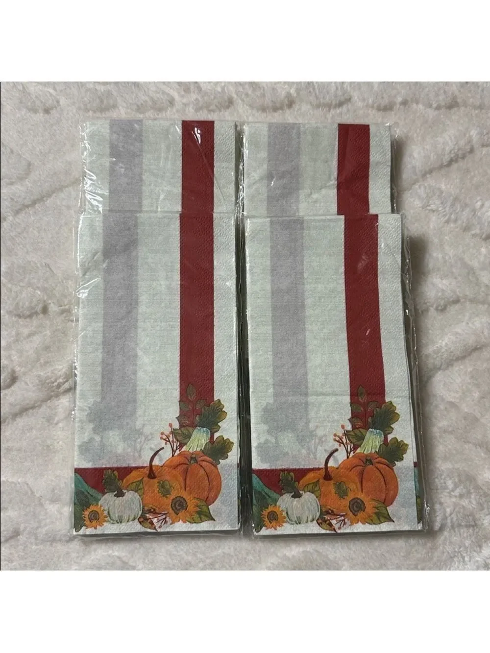 Greenbrier Thanksgiving Harvest Fall Guest Shaped Napkins 14 x 4 packs